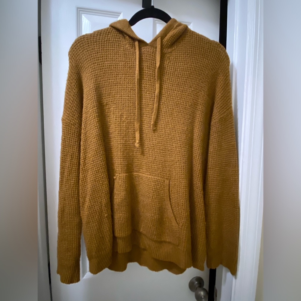 Aerie mustard color waffle hoodie
